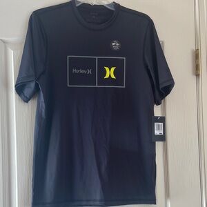 Hurley Men's Black and Yellow Graphic Tee